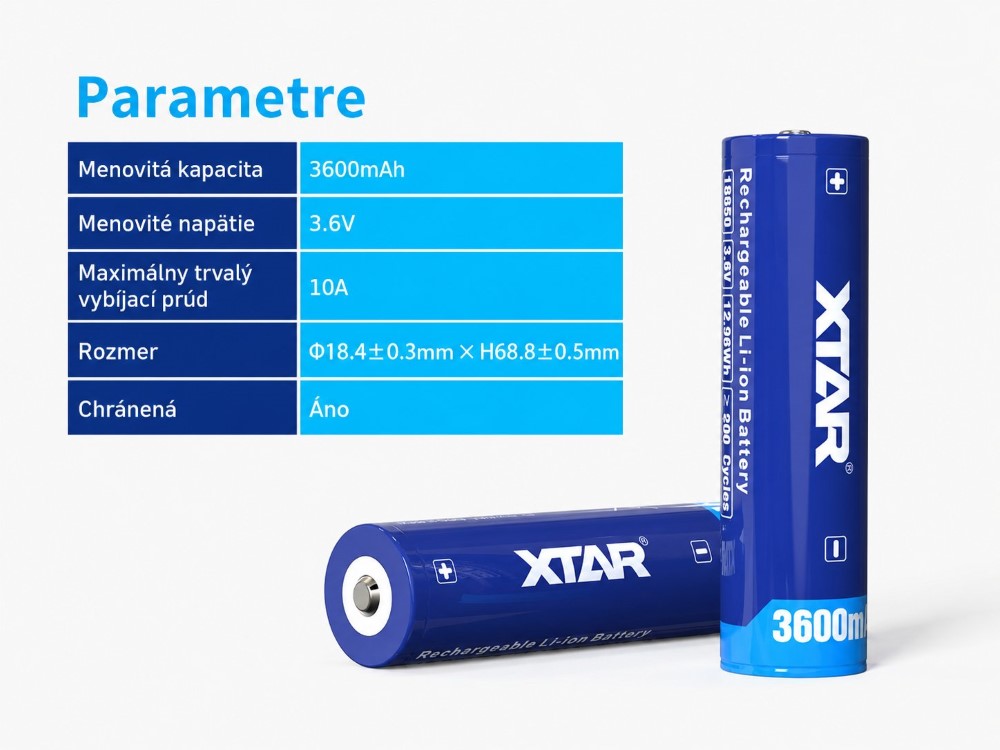 XTAR 18650 3600mAh elemlámpákhoz